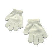 Dido 1 Pair Kids Gloves Knitting Craft Fingers Cover Clothing Accessory Toddler Hands Covers Keeping-warm Knitted Glove for Outdoor White
